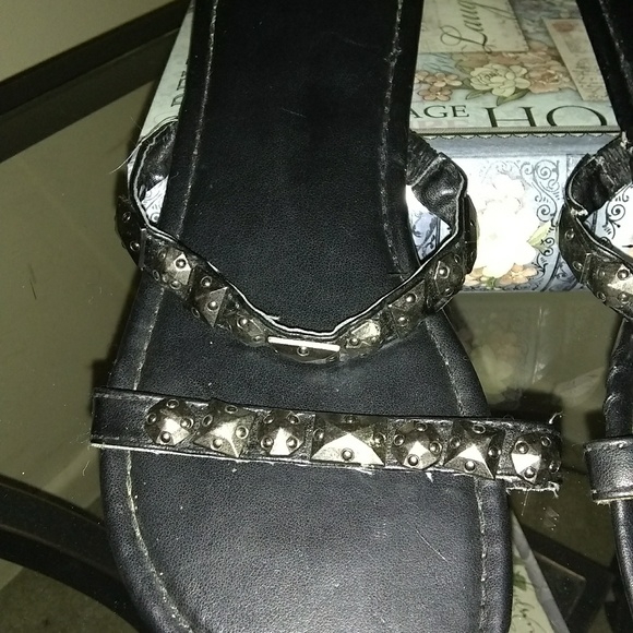 Bundle 2 items for $30! Black Metal Sandles! - Picture 3 of 4